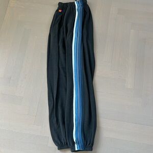 Aviator Nation 5 Stripe Men's Sweatpants in charcoal//blue. Size XL.
